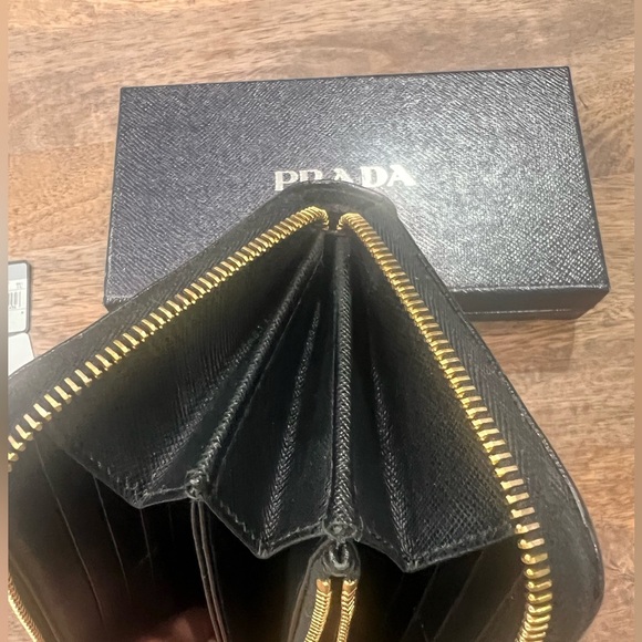 Prada Black Wallet with Gold Accents - Picture 9 of 15